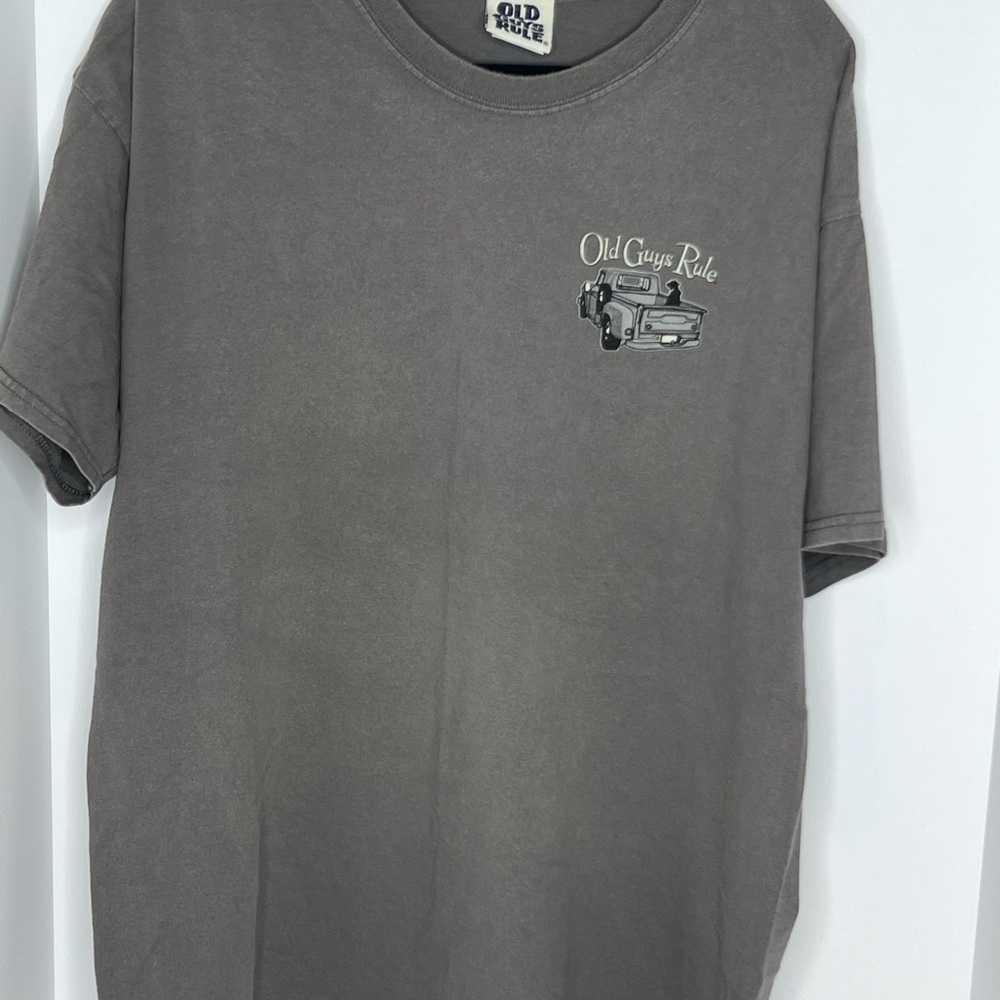 Old Guys Rule Men’s XL Gray Vintage Truck Graphic Short Sleeve Cotton T-Shirt